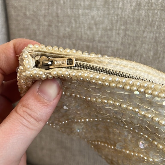 Vintage Miranda Japan Pearl Beaded and Sequin Pouch - Picture 5 of 7